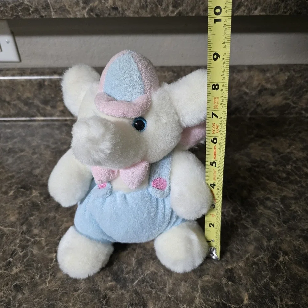 Plush Tb Brands Elephant Pastel Overalls Bow Tie Terry‎ Cloth Hard Eyes Lovey 9